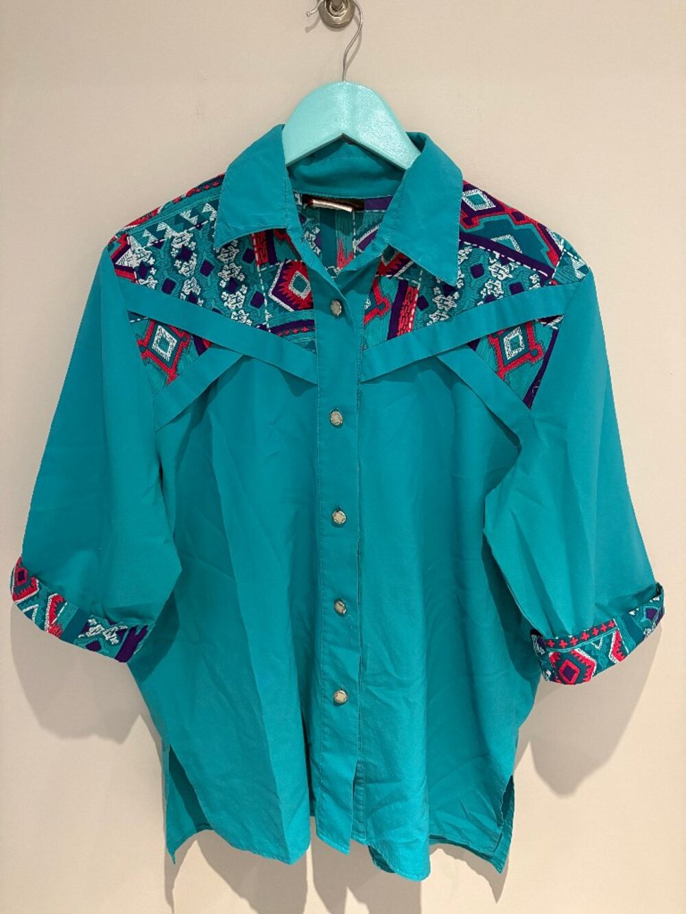 Vintage Mr. Max Turquoise Blouse